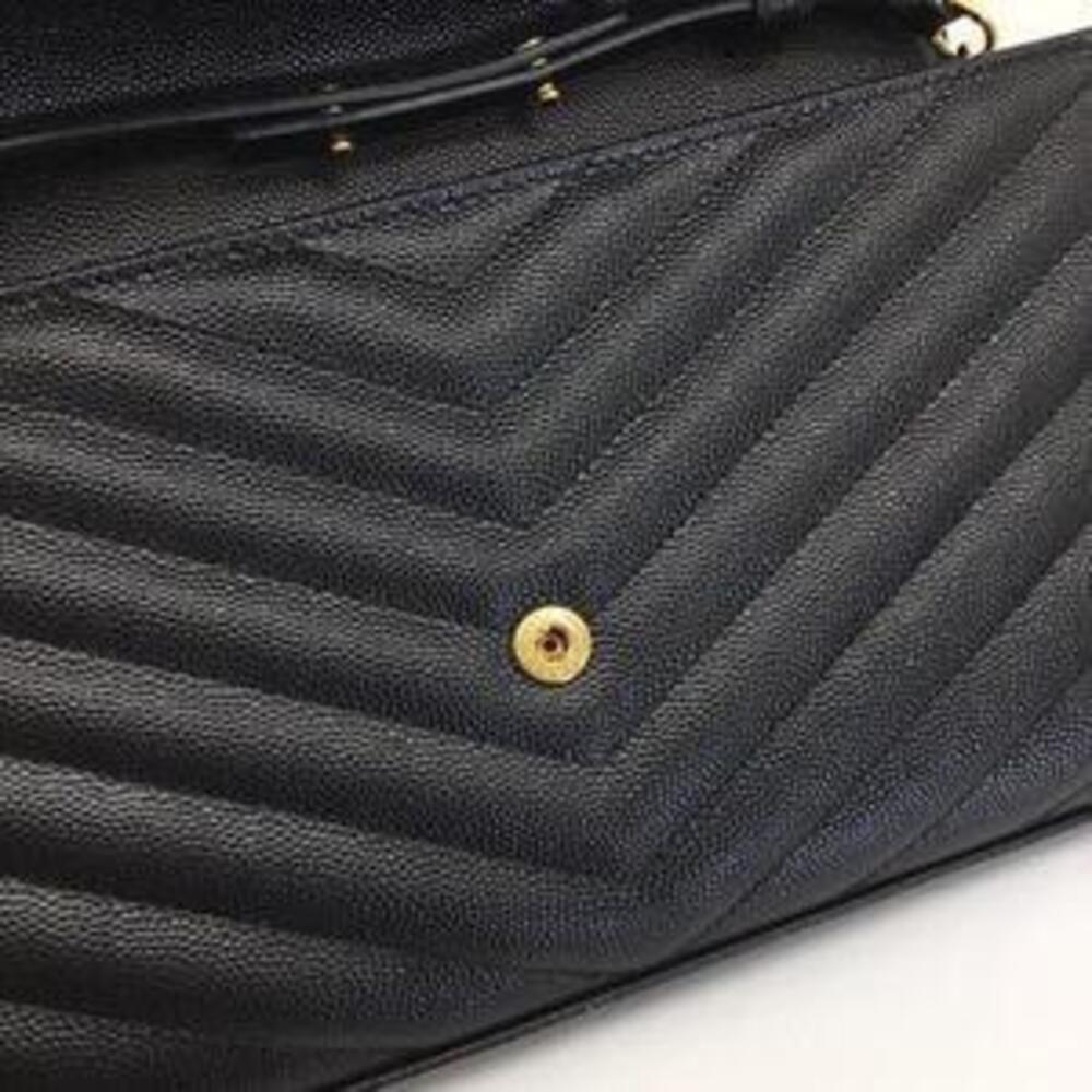 SAINT LAURENT Chain Shoulder Bag Black Leather - Picture 12 of 15